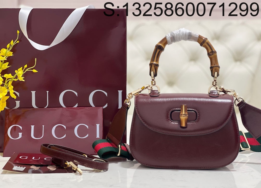 [JHL] 구찌 뱀부 핸들백 675797 21*15*7cm 와인 Gucci