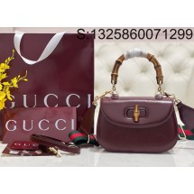 [JHL] 구찌 뱀부 핸들백 675797 21*15*7cm 와인 Gucci