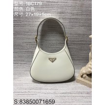 black frame 공장 프라다 삼각 로고 가죽 숄더백 화이트 1BC179 Prada