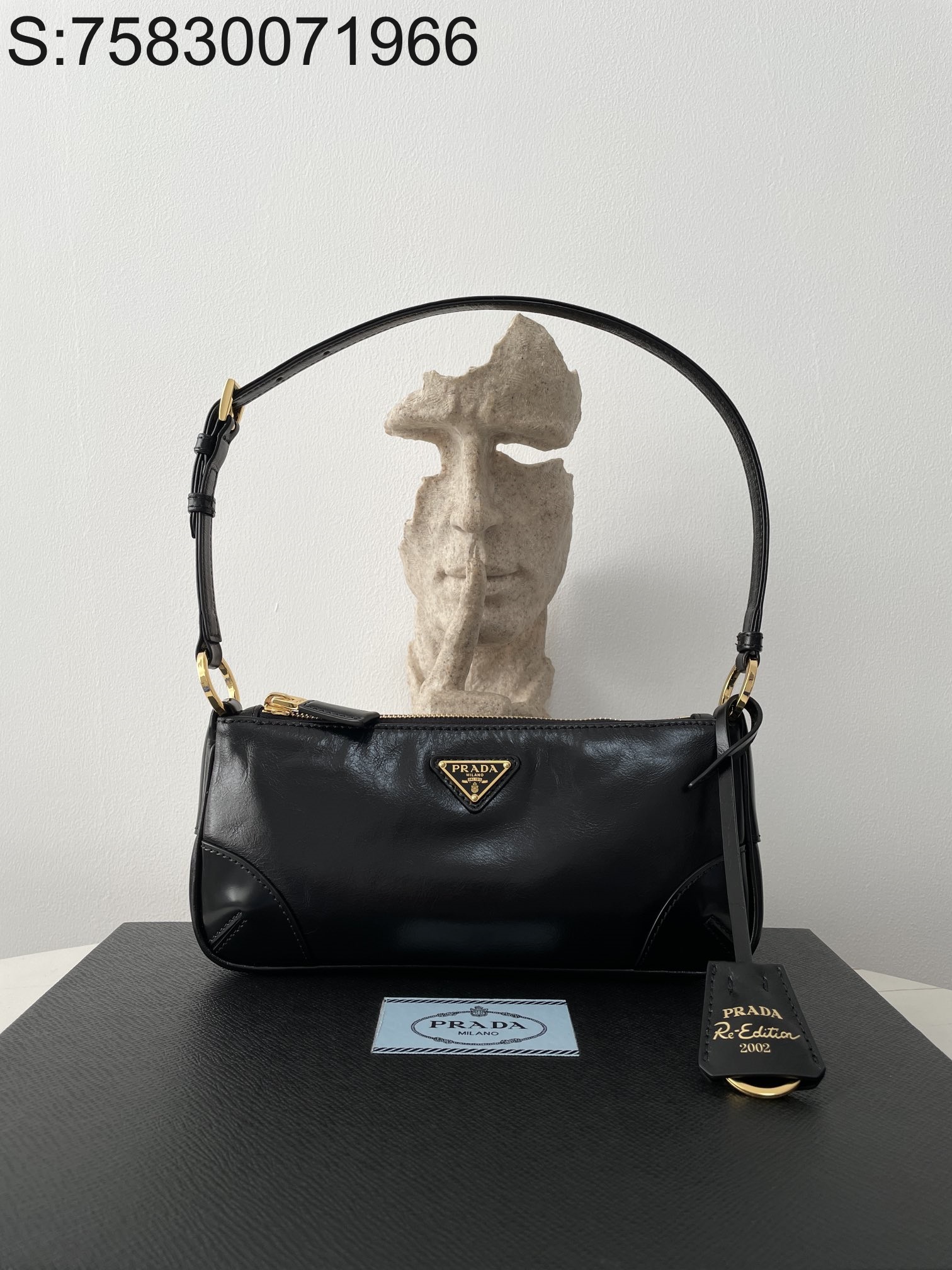 black frame 공장 프라다 리에디션 삼각로고 숄더백 1BC201 23.5*10*5cm 블랙 Prada