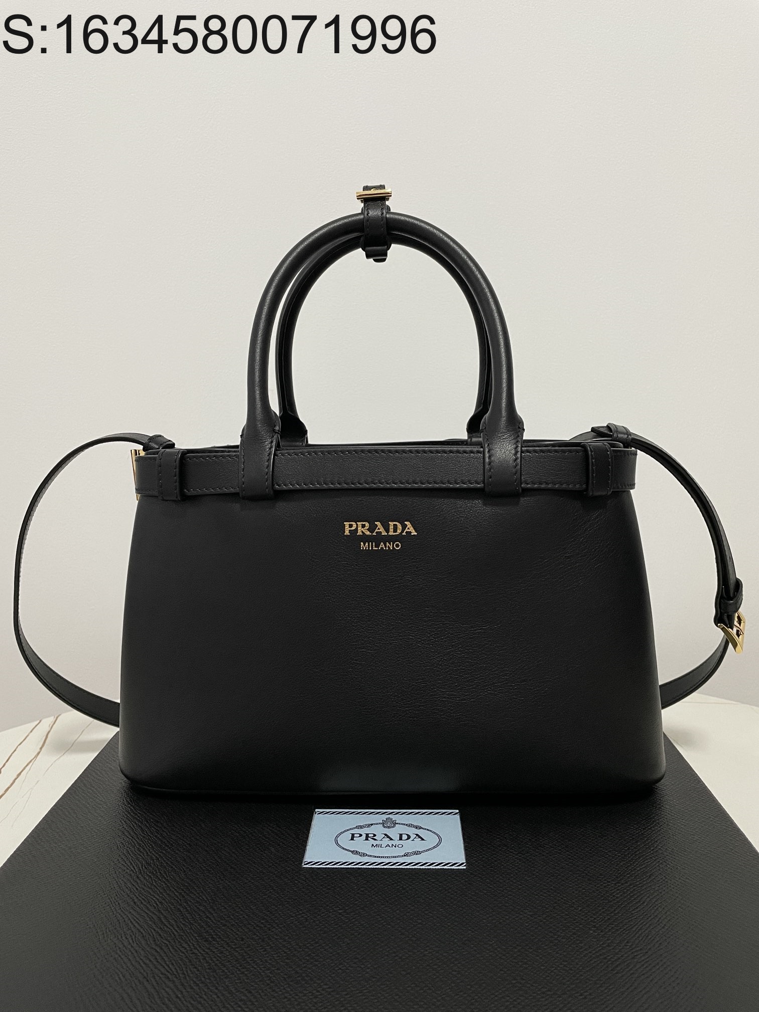 black frame 공장 프라다 버클 토트백 1BA418 28*18*10.5cm 블랙 Prada