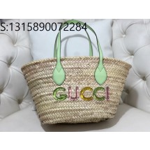 [JHL] 구찌 모노그램 스트로우 토트백 779524 26*22*18cm Gucci