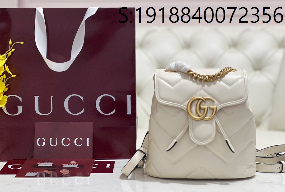 [JHL] 구찌 GG 마몽 퀼팅 백팩 777253 20*19*11cm 화이트 Gucci