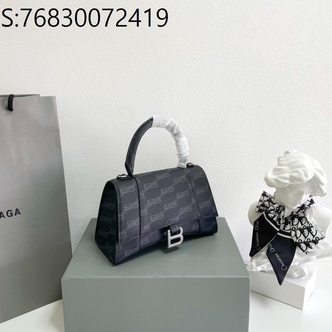 [dxg] 발렌시아가 아워글래스 BB 올 오버 핸들백 토트백 블랙 23*15*10cm balenciaga