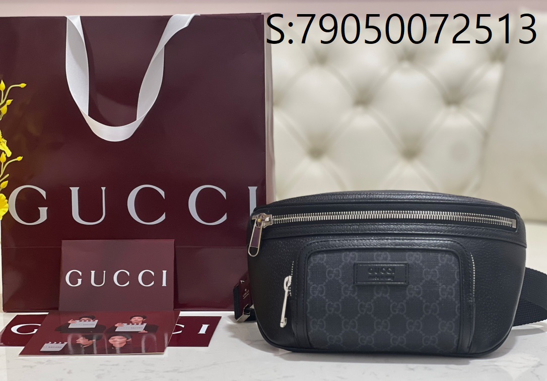 [JHL] 구찌 태그 장식의 스몰 GG 벨트백 블랙 795463 29*16*6cm Gucci