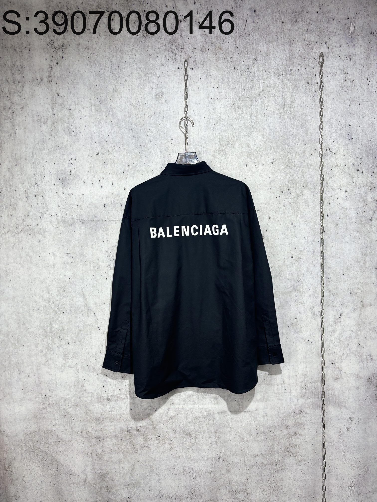 [사슬공장] 발렌시아가 뒷면 모노그램 프린트 긴팔 셔츠 블랙 balenciaga