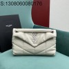 Pomegrante 생로랑 나파 퀼팅 가죽 소재 PUFFER 스몰 577476 28*11*18cm 라이트 베이지 은장 