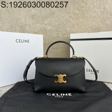 JXG 셀린느 가죽 골드 로고 니노백 미듐 26*18*10.5cm 블랙 Celine