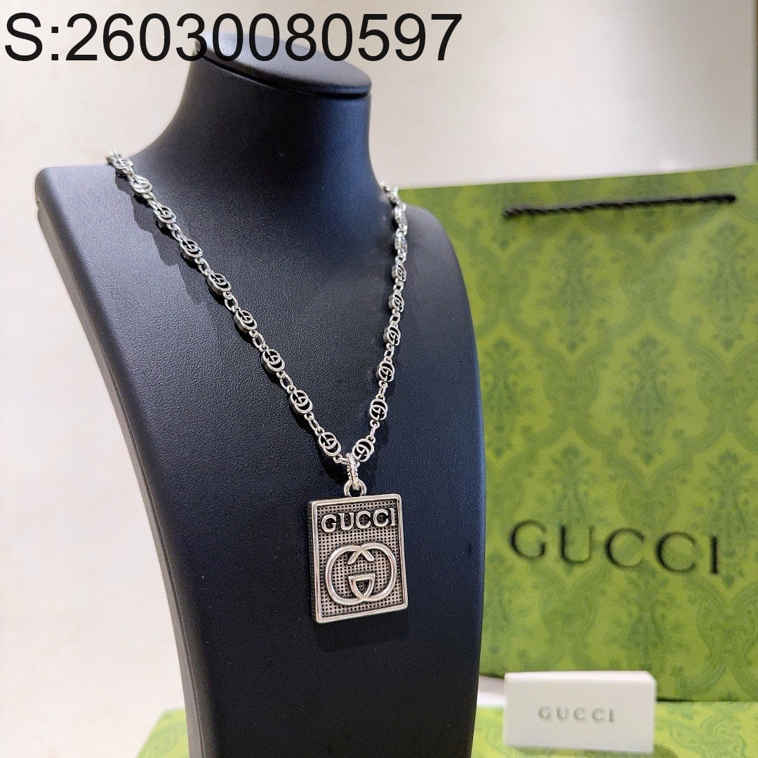 AGG 구찌 GG로고 체인 펜던트 목걸이 Gucci