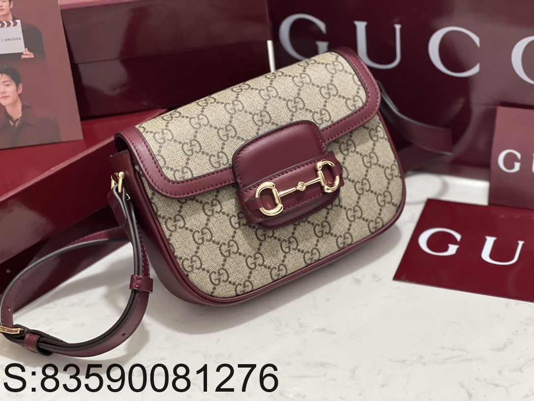 [JHL] 구찌 홀스빗 1955 GG로고 이음 숄더백 815205 20.5*14*5cm 와인 Gucci