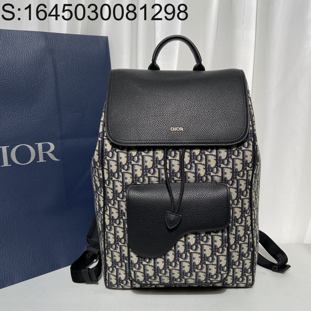 [JHL] 디올 오블리크 자카드 백팩 41.5*28.5*15cm 블루 Dior