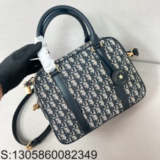 [JHL] 디올 라지 디바이브 볼링 백 오블리크 자카드 블루  31*22.5*11.5cm 