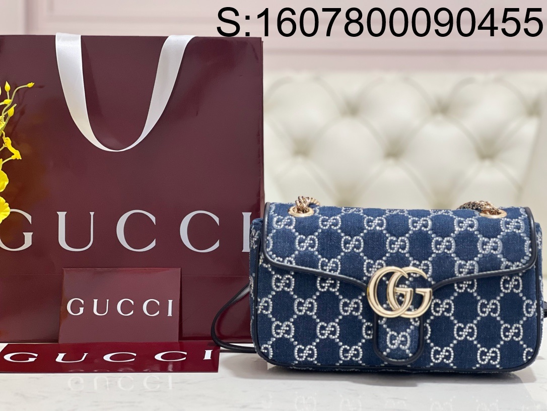 [JHL] 구찌 마몬트 큐빅 숄더백 443497 26*15*7cm 데님 Gucci