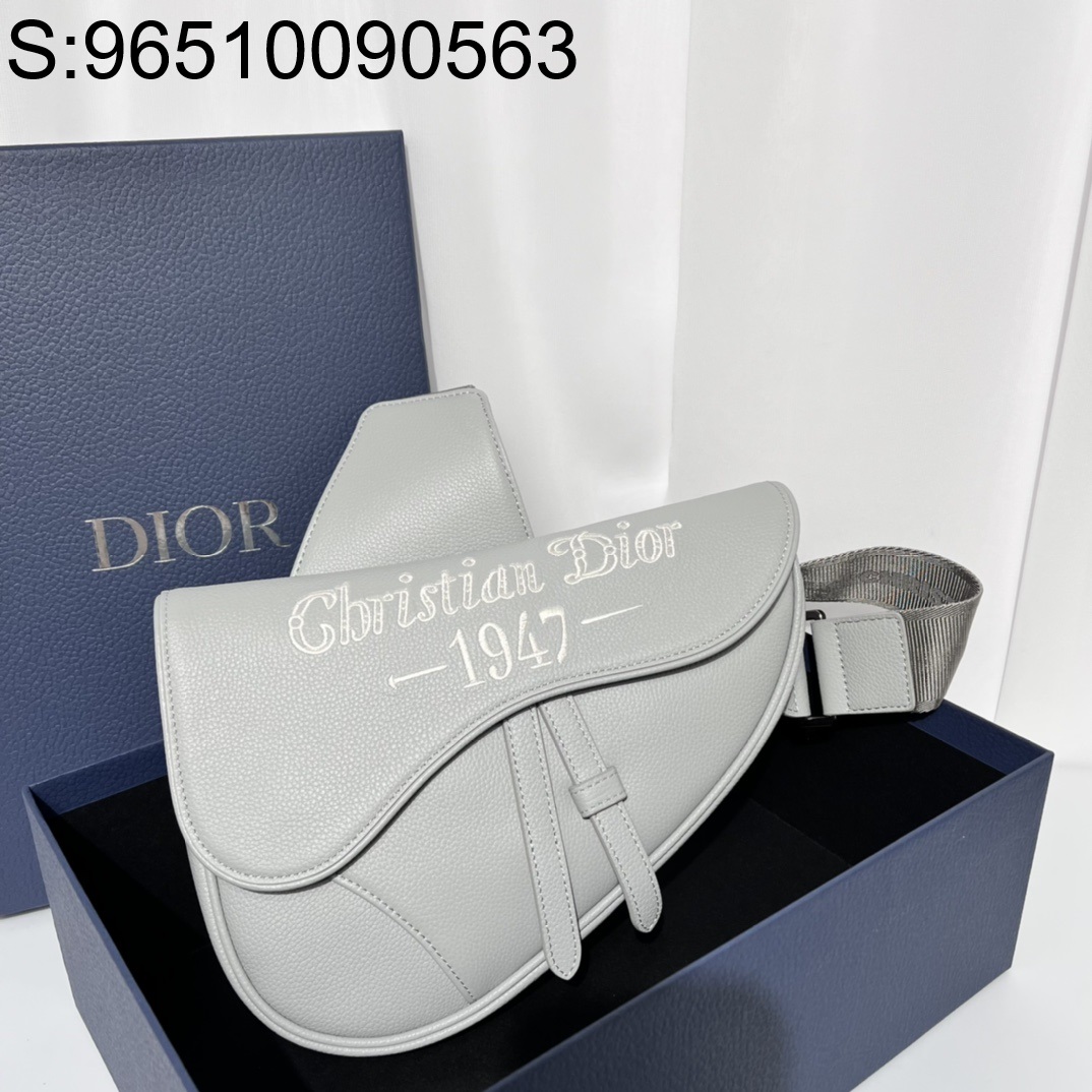 [JHL] 디올 Christian Dior 1947 레더 새들백 그레이 Dior