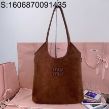 [JHL] 미우미우 아이비 스웨이드 토트백 35*40cm 5BG231 브라운 miumiu