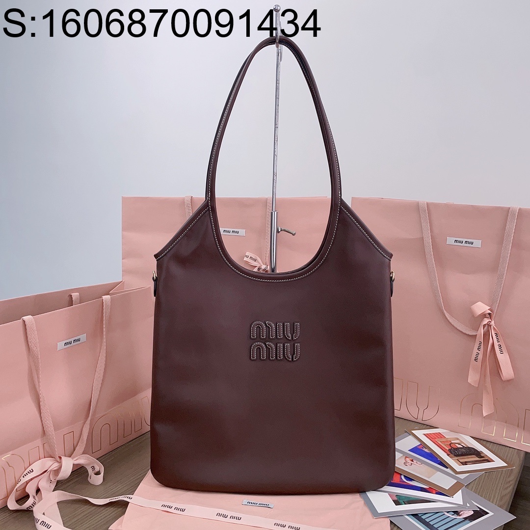 [JHL] 미우미우 아이비 레더 토트백 35*40cm 5BG231 초콜릿 miumiu