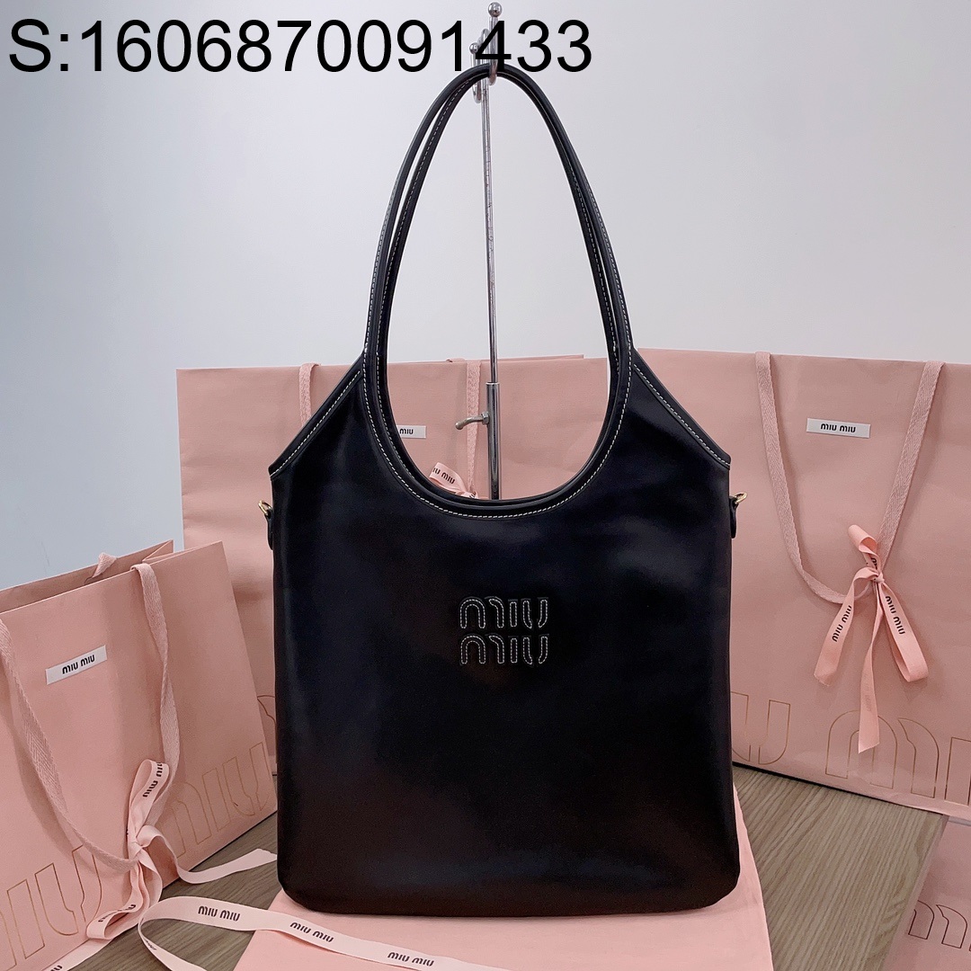 [JHL] 미우미우 아이비 레더 토트백 35*40cm 5BG231 블랙 miumiu