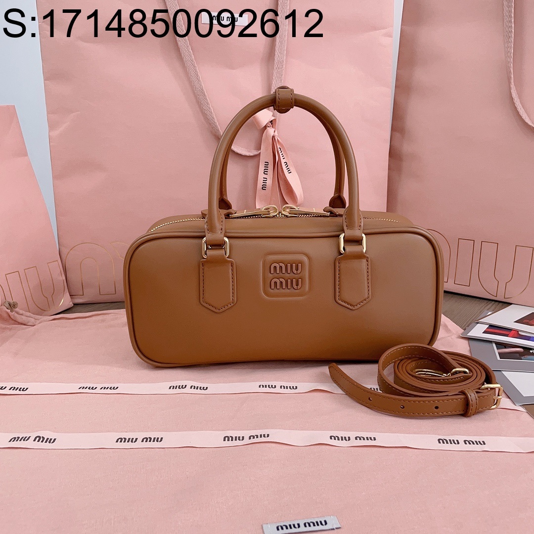 [JHL] 미우미우 레더 아르카디 토트백 5BB148 27*12*9cm 코냑 miumiu