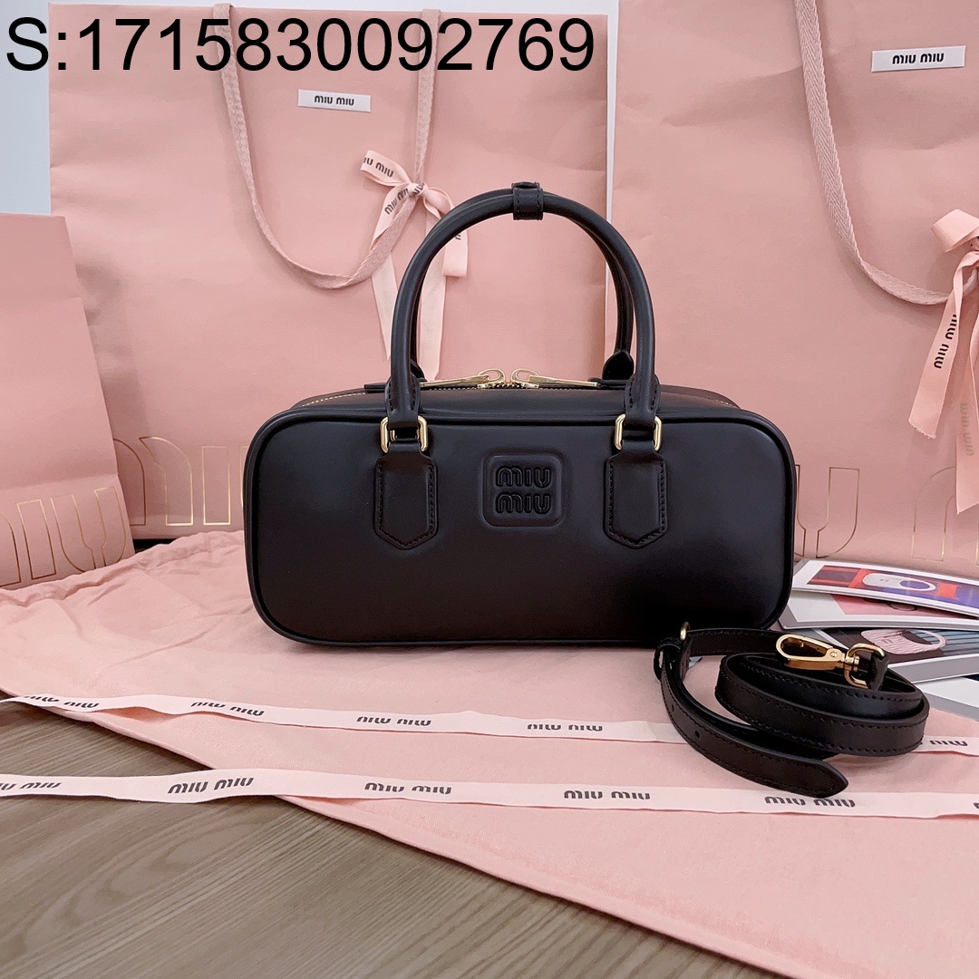 [JHL] 미우미우 레더 아르카디 토트백 5BB148 27*12*9cm 블랙 miumiu