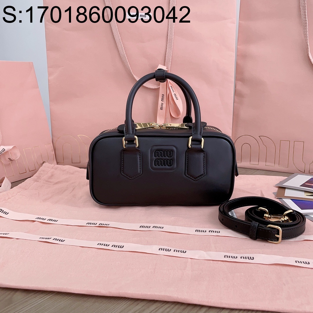 [JHL] 미우미우 레더 아르카디 토트백 5BB142 22*10.5*7.5cm 블랙 miumiu