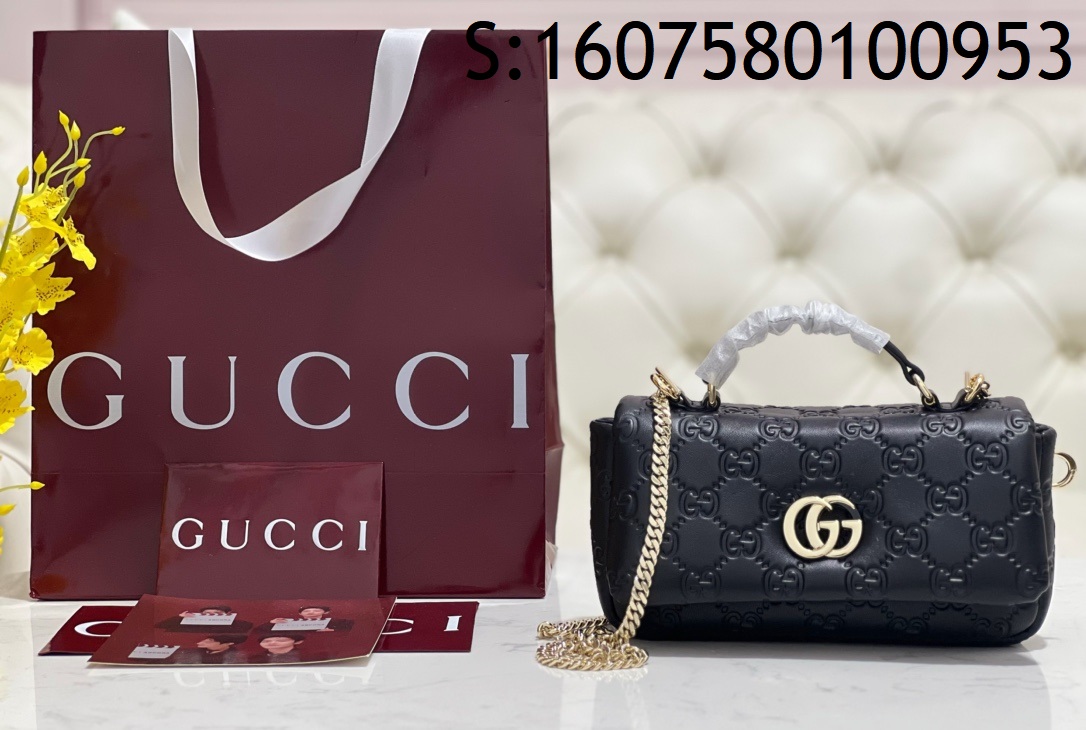 [JHL] 구찌 엠보 로고 밀라노 숄더백 806017 21*12.5*4.5cm 블랙 Gucci