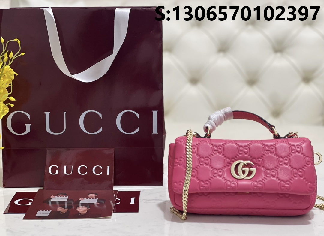 [JHL] 구찌 엠보 로고 밀라노 숄더백 딥핑크 806017 21*12.5*4.5cm Gucci