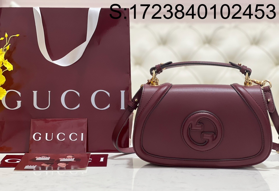 [JHL] 구찌 블론디 탑 핸들백 815714 27*17*7.5cm 와인 Gucci