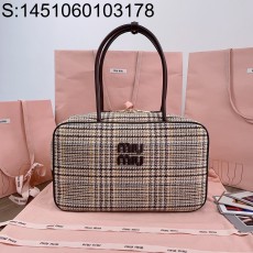 [JHL] 미우미우 하운드투스 볼링백 핸드백 초콜릿 34*23*12cm 5BB117 miumiu