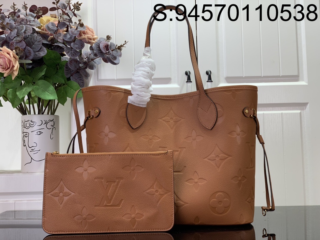 [88factory] 루이비통 네버풀 엠보 모노그램 앙프렝뜨 토트백 M45686 32*29*17cm 꼬냑 LOUIS VUITTON