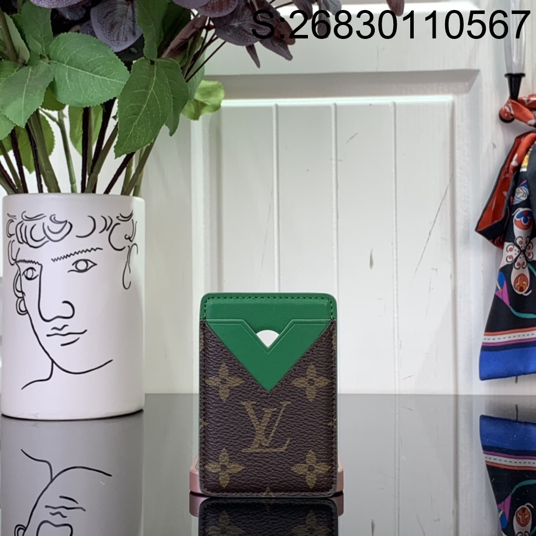 [88factory] 루이비통 포르트 카르트 마그넷 카드지갑 M12855 그린 9.5*0.5*6.5cm LOUIS VUITTON