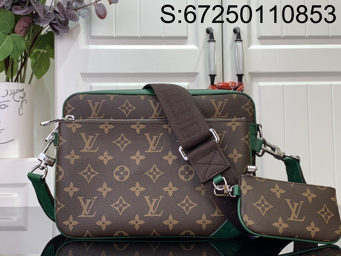 [88factory] 루이비통 트리오 메신저 M12766 18.5*7*25cm 그린 LOUIS VUITTON