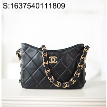 [JD] 샤넬 금장 24K 체인 호보백 17*24*5cm 블랙 CHANEL