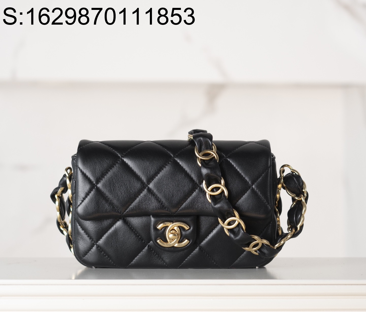 [JD] 샤넬 금장 24K 체인 퀼팅 숄더백 블랙 20*11.5*5.5cm CHANEL