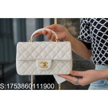 [JD] 샤넬 21SS 클래식 CF 금장 핸들 플랩백 화이트 20*13*9cm CHANEL