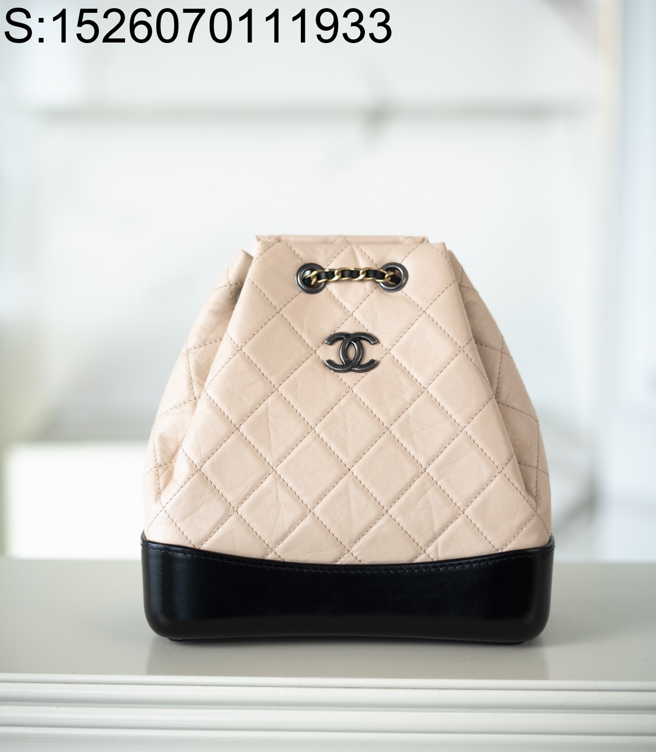 [JD] 샤넬 배색 가브리엘 백팩 베이지 블랙 23*22.5*10cm CHANEL