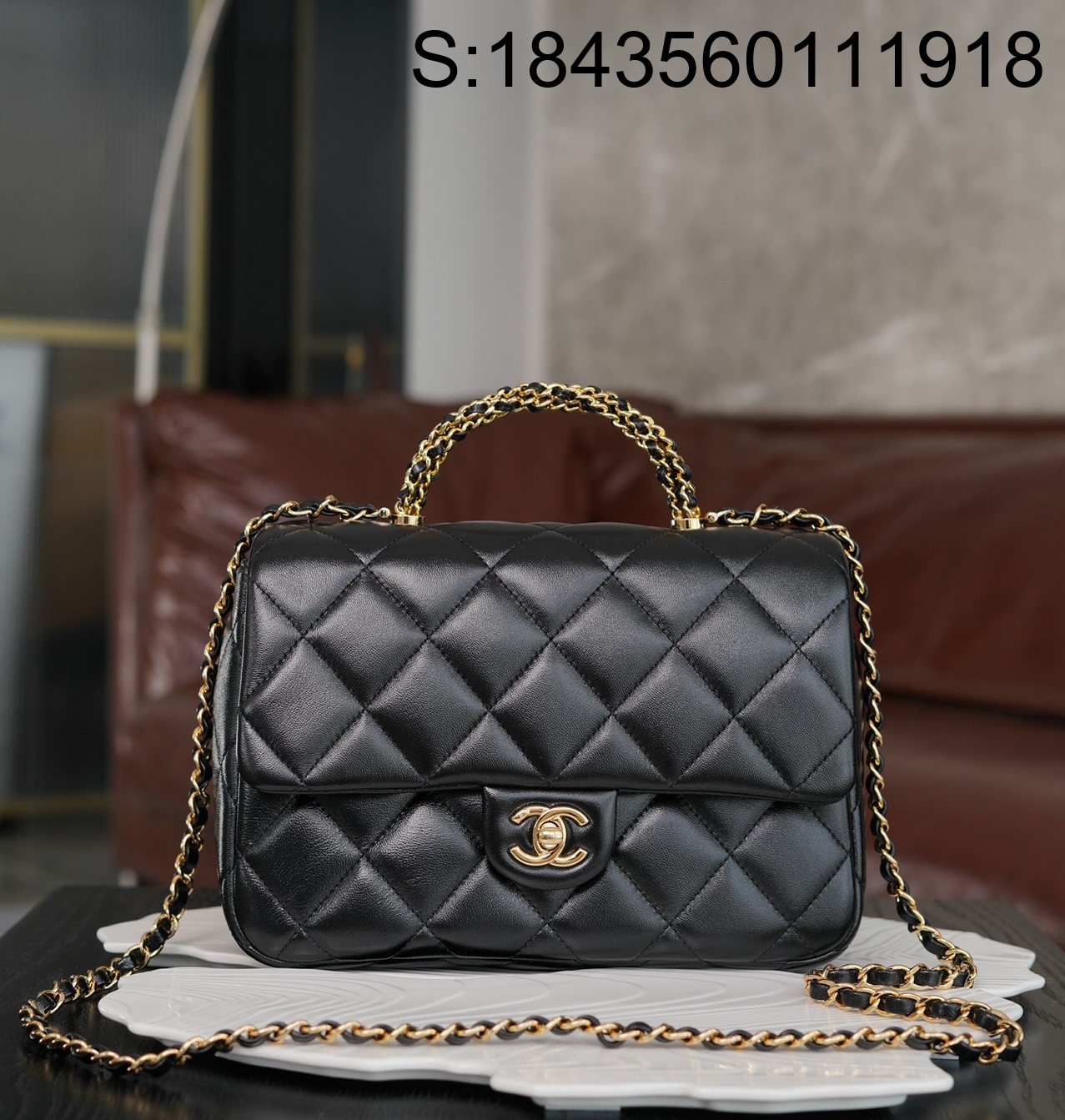 [JD] 샤넬 24B 플랩 체인 탑 핸들백 라지 25*17*8cm 블랙 CHANEL