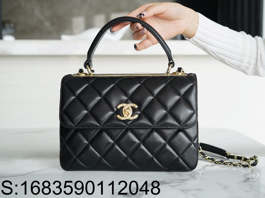 [JD] 샤넬 22SS 금장 트렌디 CC 플랩 핸들백 25cm 블랙 CHANEL