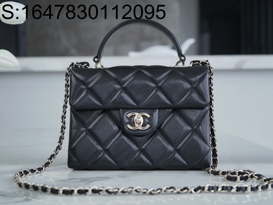 [JD] 샤넬 24P 은장 플랩 켈리백 21*10*15cm 블랙 스몰 CHANEL