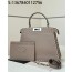 [니콜] 펜디 피카부 레더 스티치 핸들백 미듐 그레이 33*12*25cm Fendi