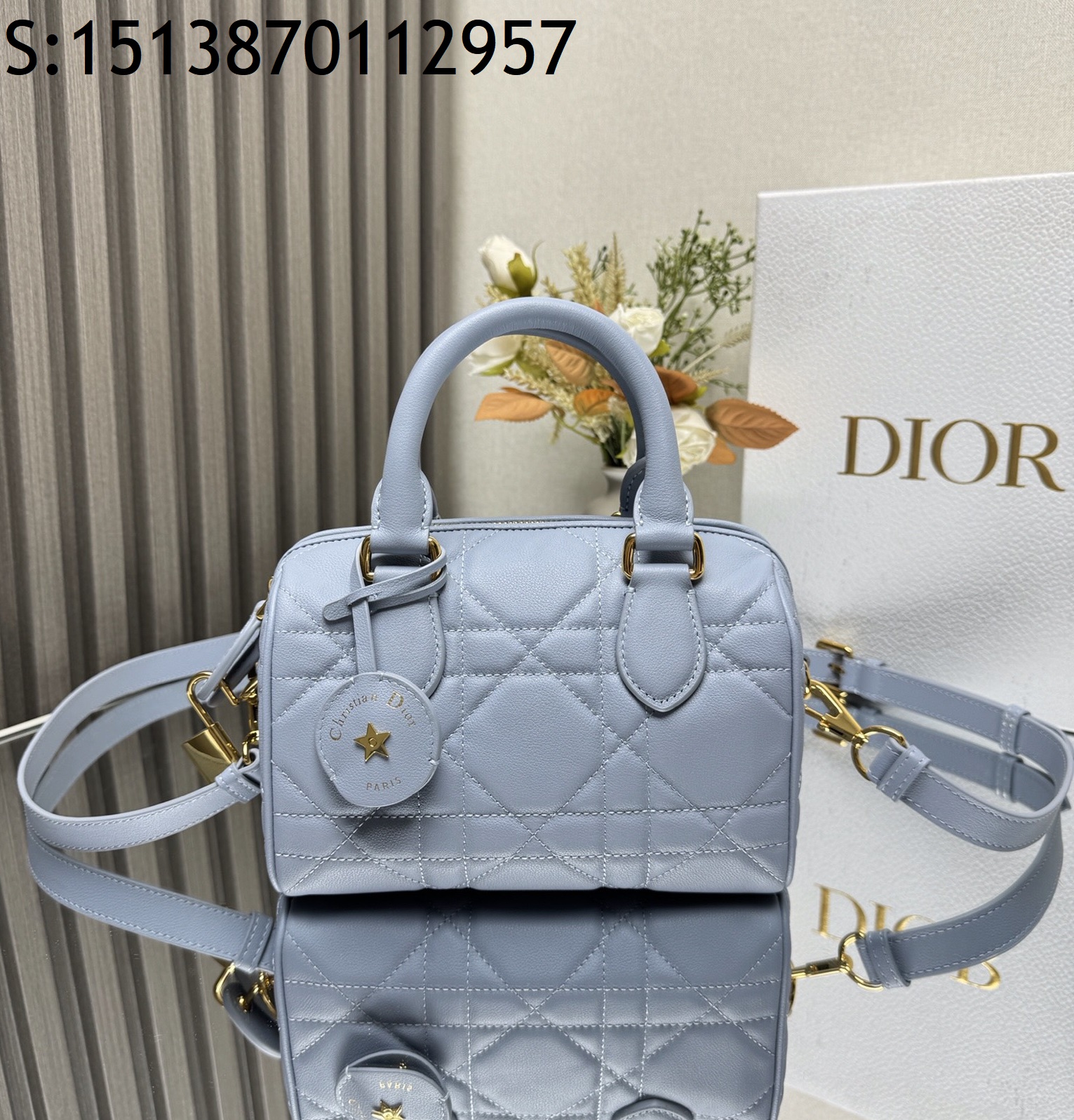 [JHL] 디올 까나쥬 그루브 20 볼링백 20.5*13.5*12cm 남회색 Dior