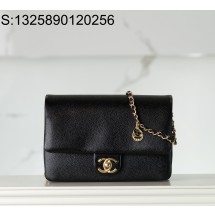 [JD] 샤넬 24K 캐비어 금장 배이직 플랩백 미듐 13*22*7cm 블랙 CHANEL