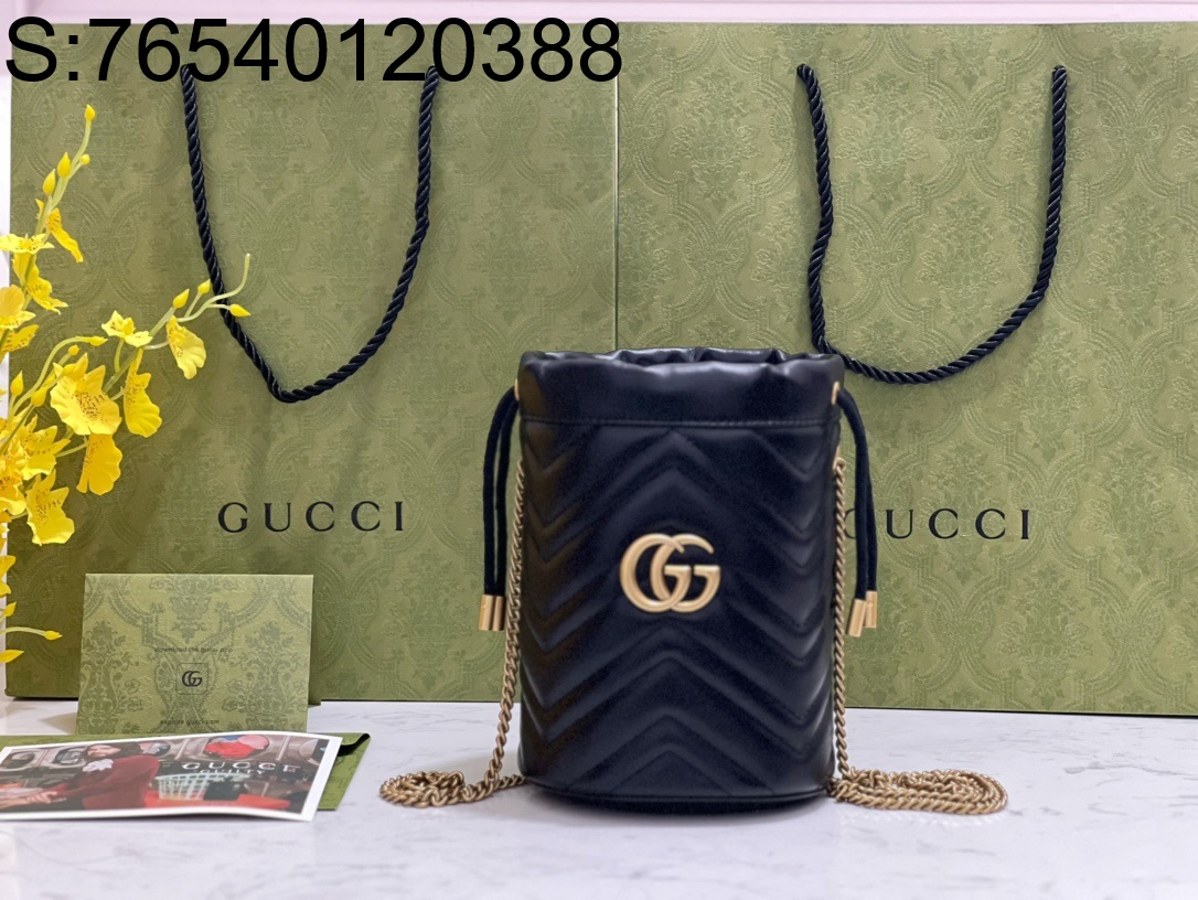 [JHL] 구찌 GG 마몬트 버킷백 515763 17*19*10cm 블랙 Gucci