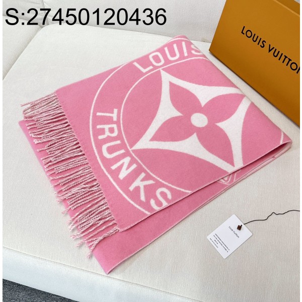 AGG 루이비통 모노그램 캐시미어 스카프 45*215cm 핑크 LOUIS VUITTON