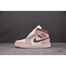 [CJ]에어 조던 1 미드 WMNS Air Jordan 1 Mid Pink Oxford Brown 브라운 핑크 BQ6472-620