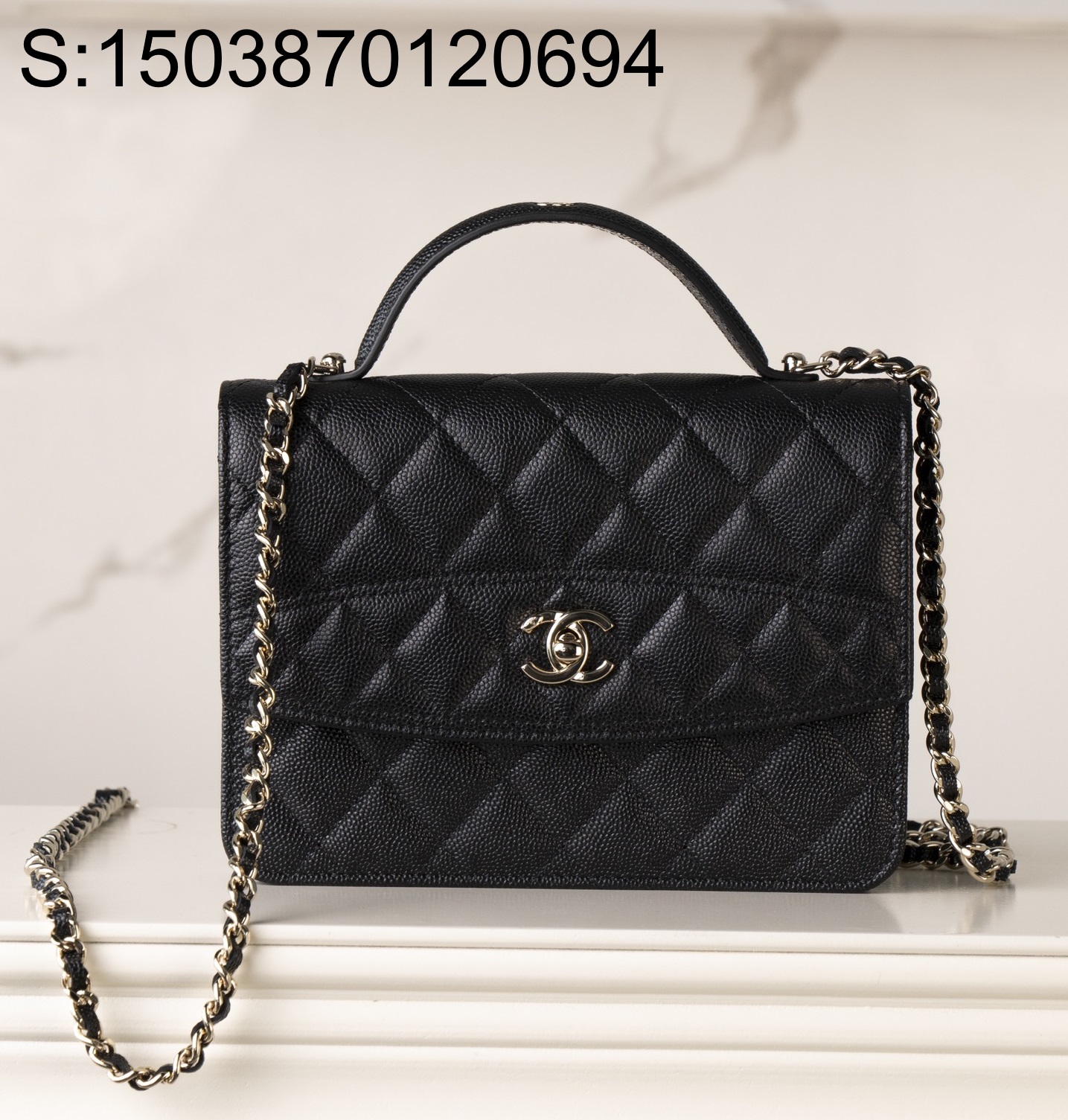 [JD] 샤넬 25C 금장 탑 핸들 백팩 미니 블랙 14*18*3cm CHANEL