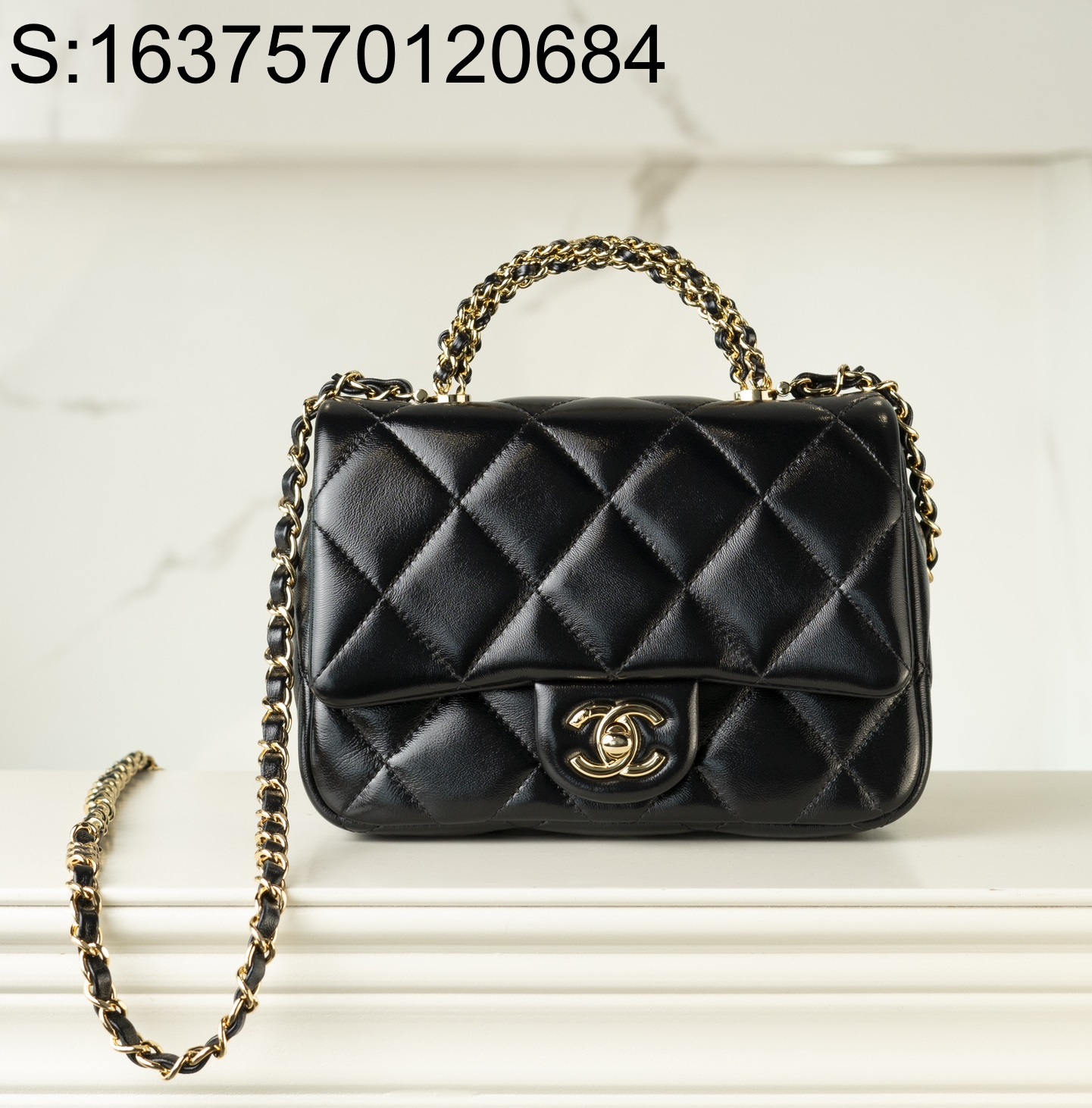 [JD] 샤넬 24B 플랩 체인 탑 핸들백 스몰 19*14*8.5cm 블랙 CHANEL