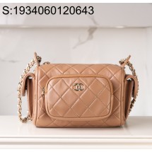 [JD] 샤넬 24K 램스킨 퀼팅 백 다크 누드 스몰 13*23*15cm CHANEL