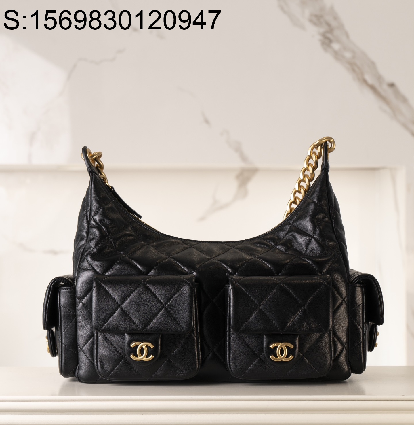 [JD] 샤넬 25C 금장 호보백 블랙 27*35*8cm CHANEL