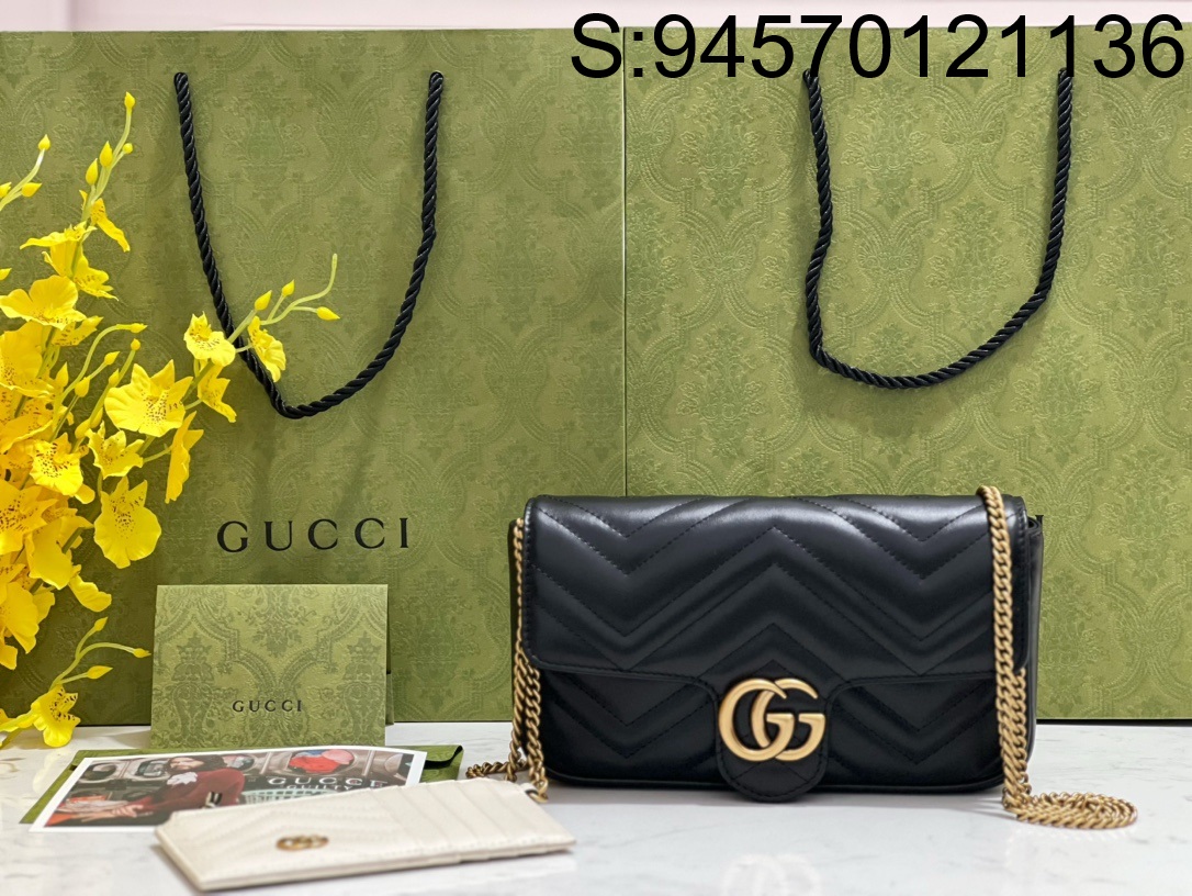 [JHL] 구찌 GG 마몬트 체인 숄더백 751526 21*12*5cm 블랙 Gucci