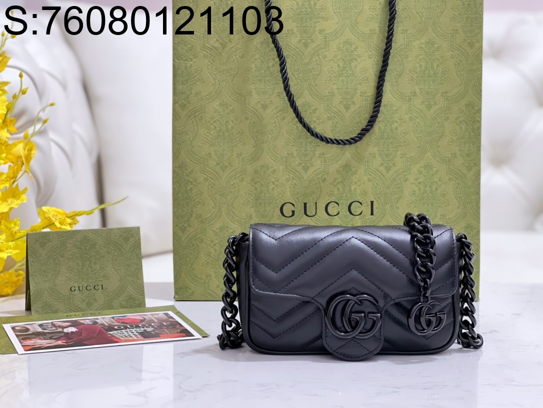 [JHL] 구찌 GG 마르몽 체인 숄더백 699757 16.5*10*4.5cm 쏘 블랙 Gucci